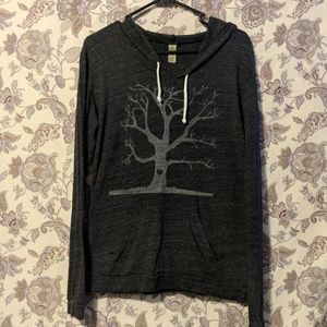 Gray Hoodie w/ Tree Print
